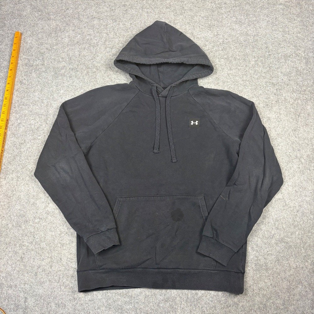 Under Armour ColdGear Hoodie Mens Small Black Loose Fit Raglan Sweatshirt